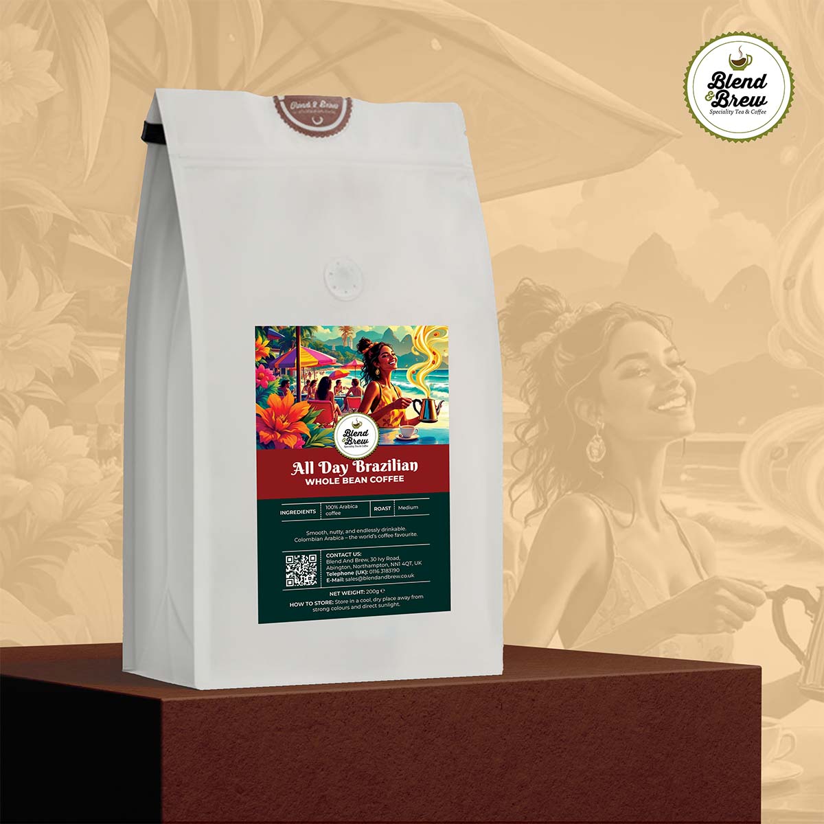 All Day Brazilian Arabica Coffee – Milk Chocolate, Cocoa & Citrus Notes