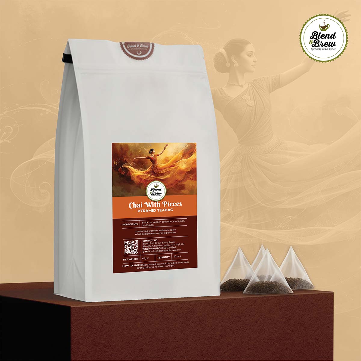 Chai with Pieces - Silk Pyramid Tea Bags