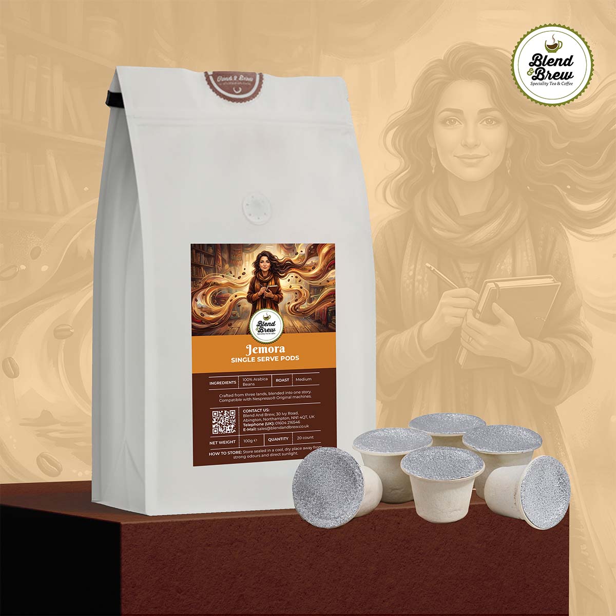 Jemora Coffee Blend - Single Serve Pods - Compatible with Nespresso® Original Machine