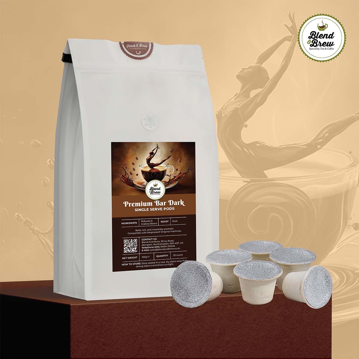 Premium Bar Dark - Single Serve Pods - Compatible with Nespresso Original Machine